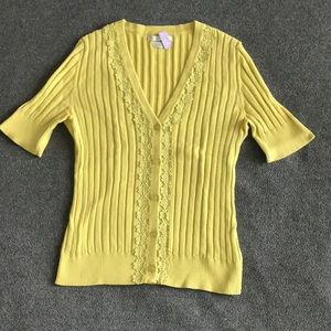 Van Heusen Yellow Ribbed Knit Top